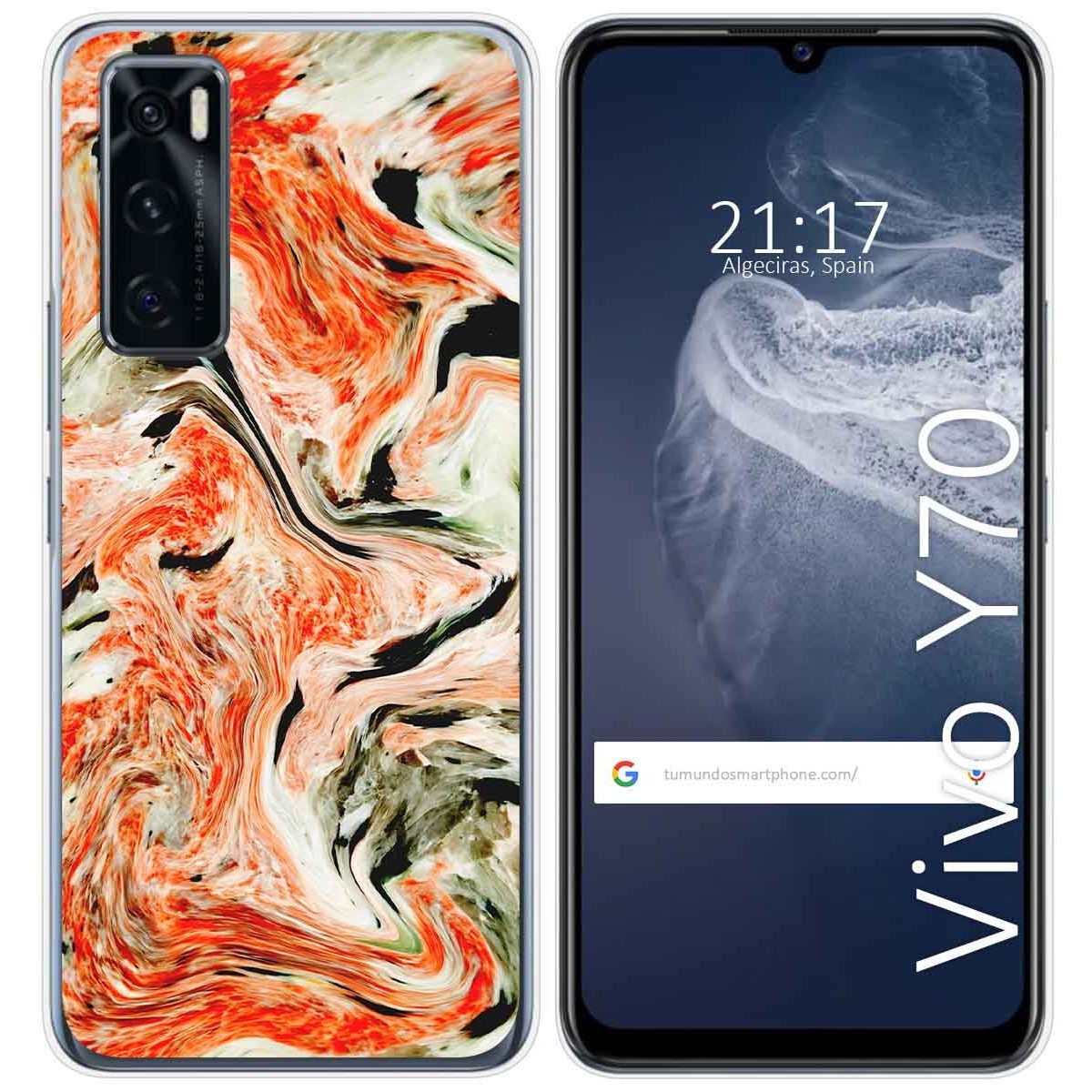 Funda Silicona para Vivo Y70 diseño Mármol 12 Dibujos