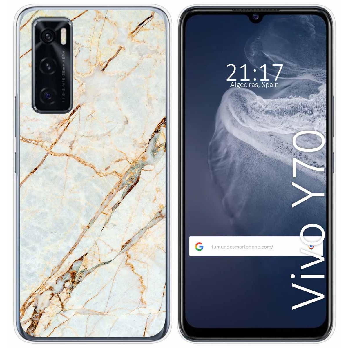 Funda Silicona para Vivo Y70 diseño Mármol 13 Dibujos