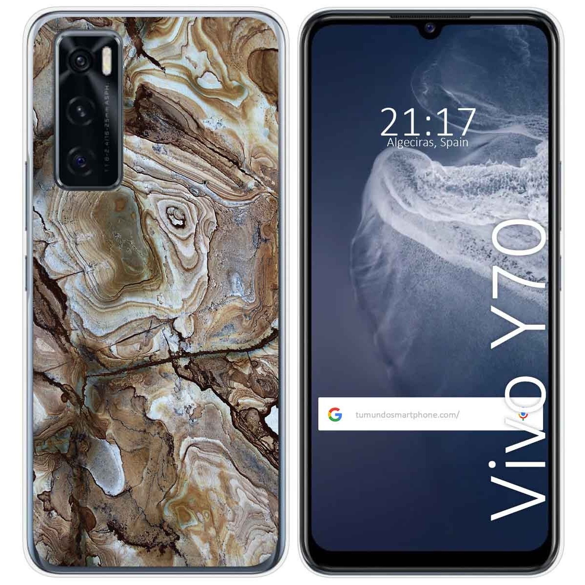 Funda Silicona para Vivo Y70 diseño Mármol 14 Dibujos