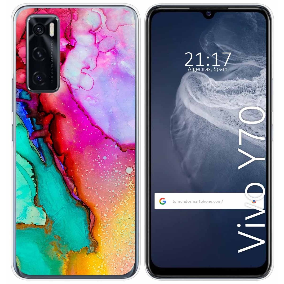 Funda Silicona para Vivo Y70 diseño Mármol 15 Dibujos
