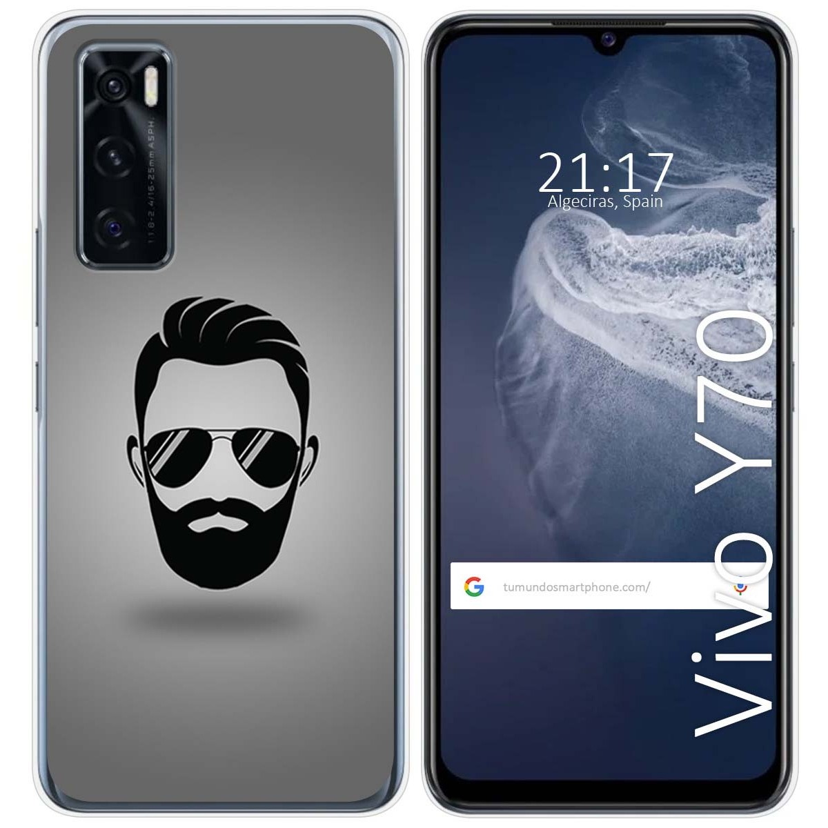 Funda Silicona para Vivo Y70 diseño Barba Dibujos