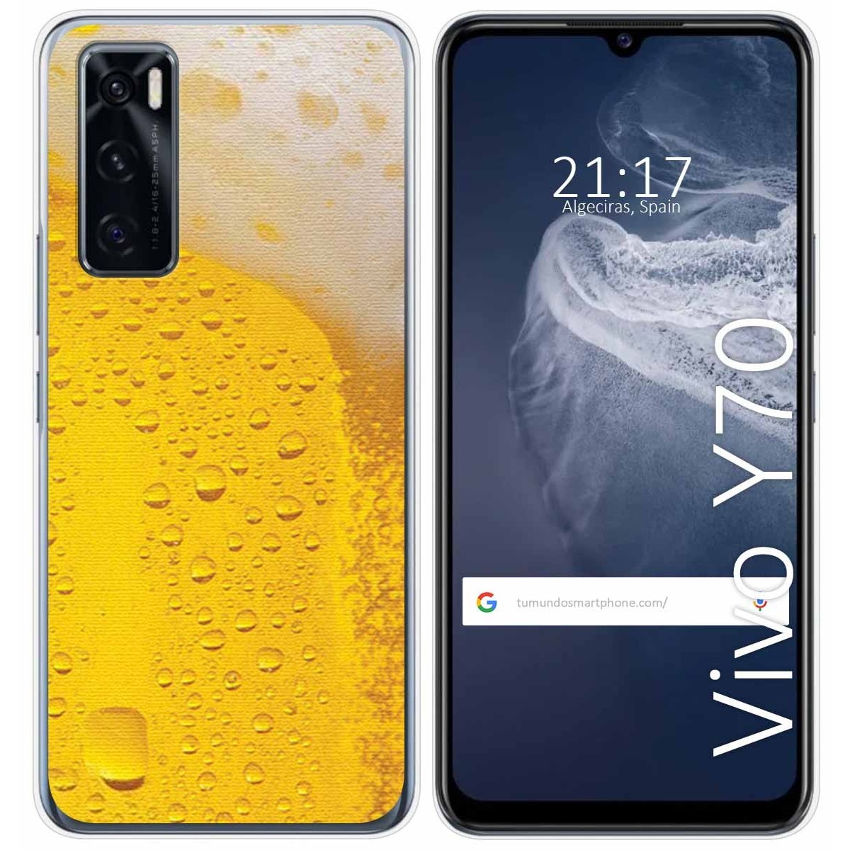 Funda Silicona para Vivo Y70 diseño Cerveza Dibujos