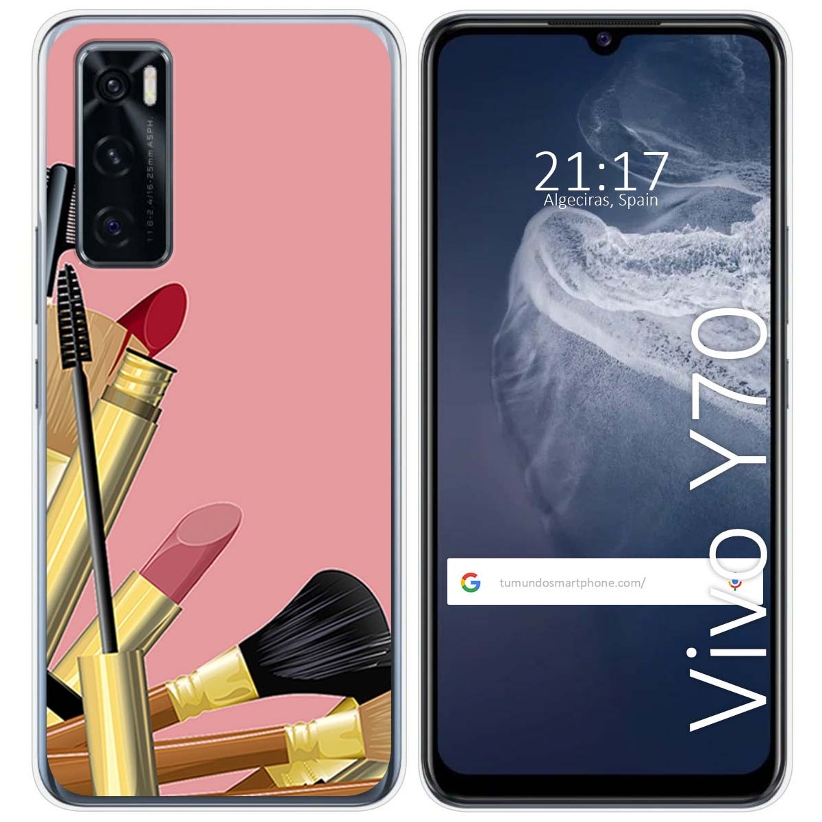 Funda Silicona para Vivo Y70 diseño Brochas Dibujos