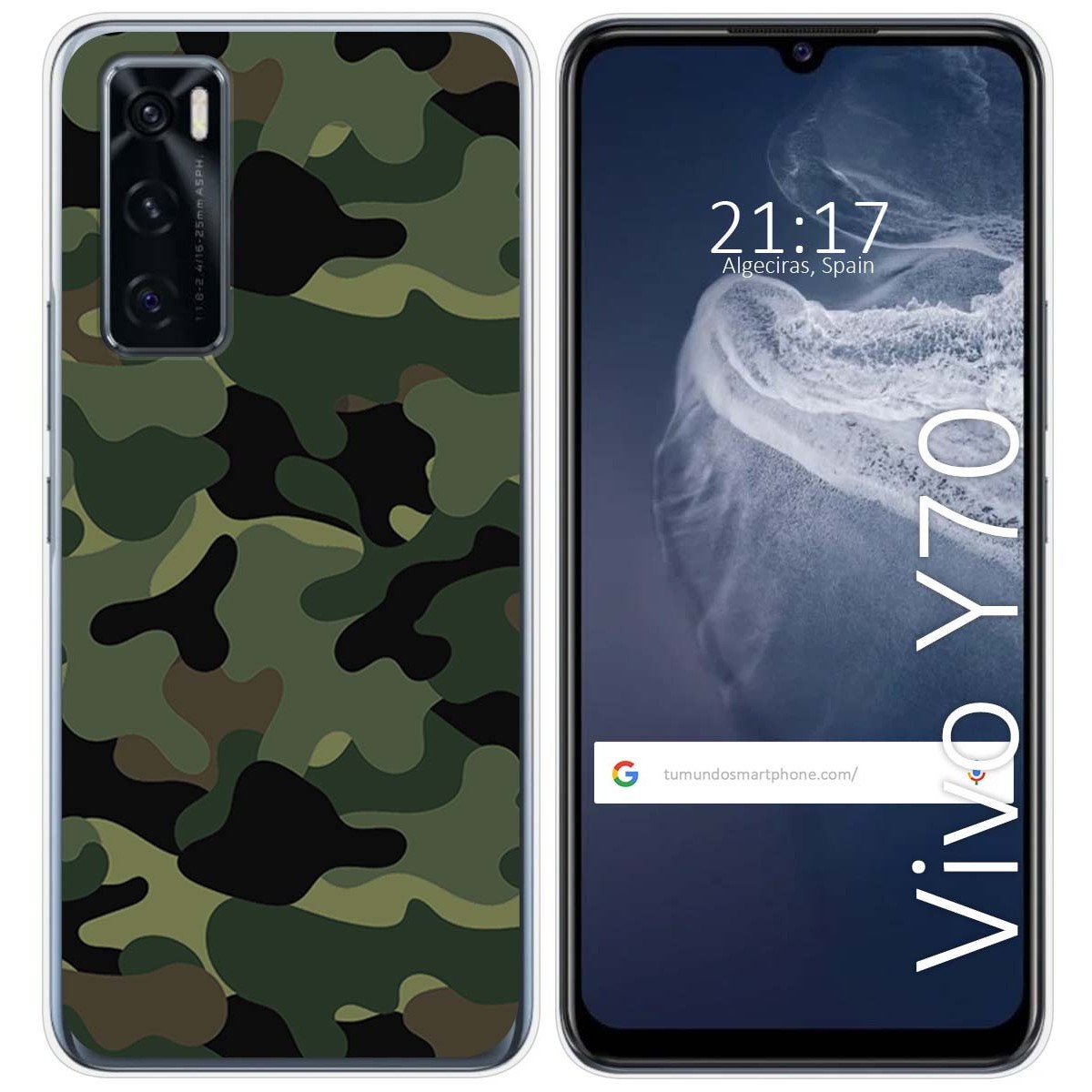 Funda Silicona para Vivo Y70 diseño Camuflaje Dibujos