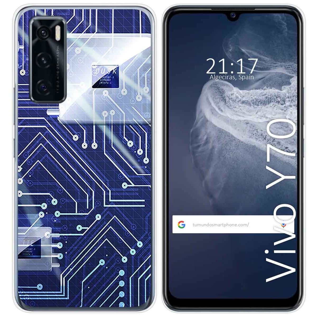 Funda Silicona para Vivo Y70 diseño Circuito Dibujos