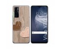 Funda Silicona para Vivo Y70 diseño Corazones Madera Dibujos