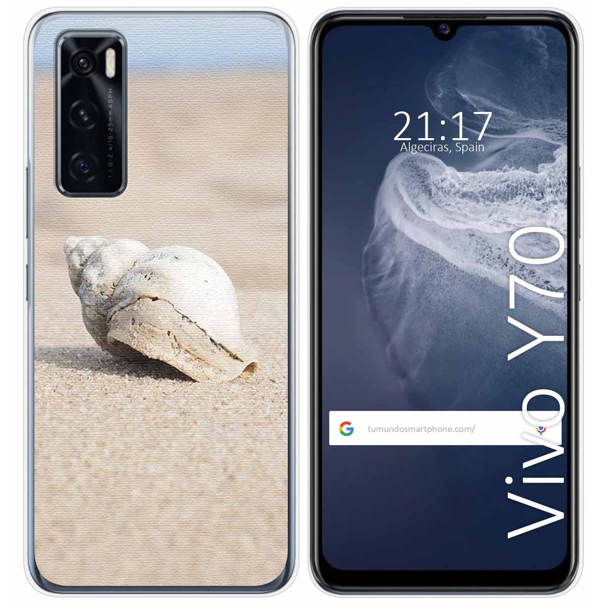 Funda Silicona para Vivo Y70 diseño Concha Dibujos