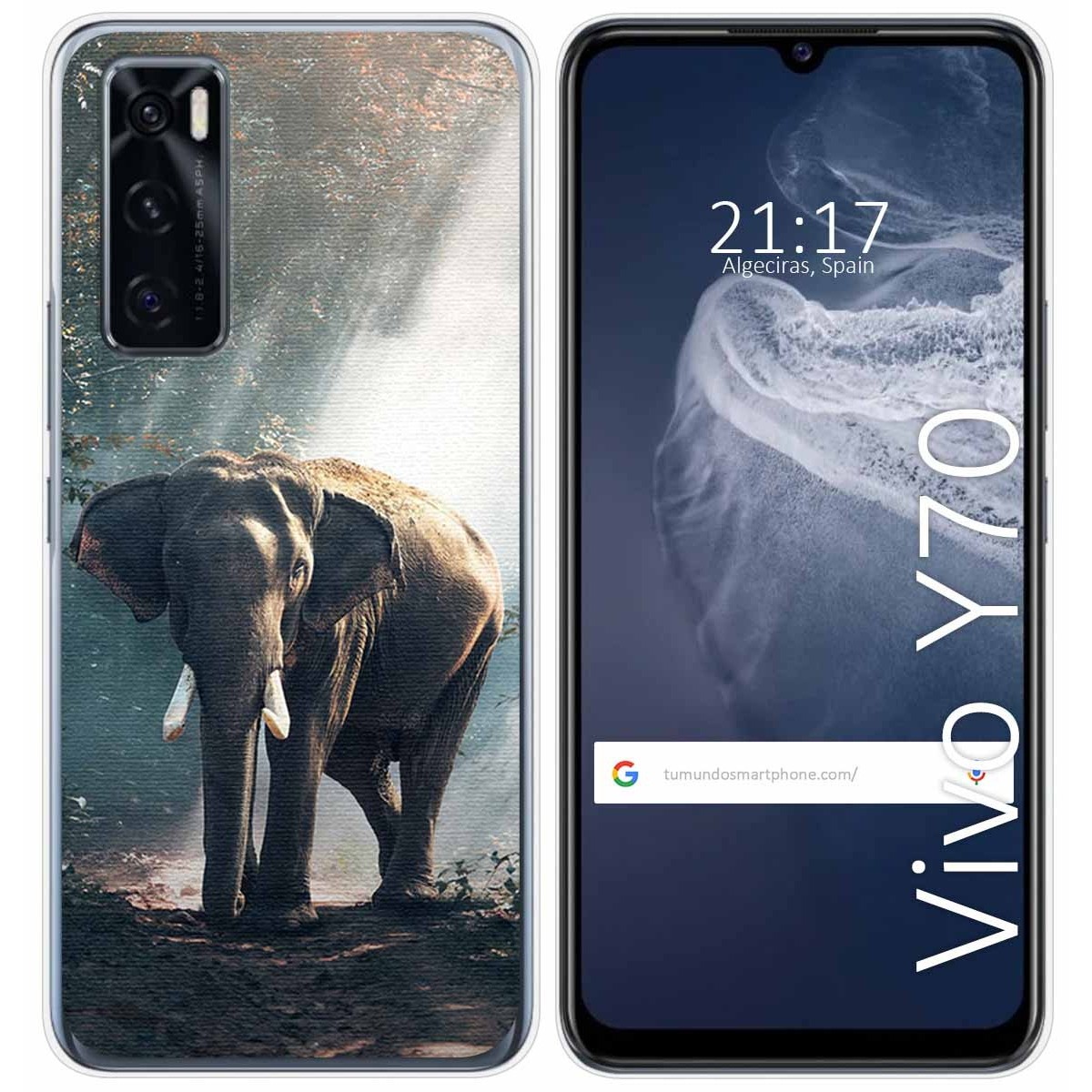 Funda Silicona para Vivo Y70 diseño Elefante Dibujos