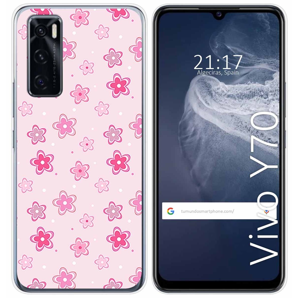 Funda Silicona para Vivo Y70 diseño Flores Dibujos