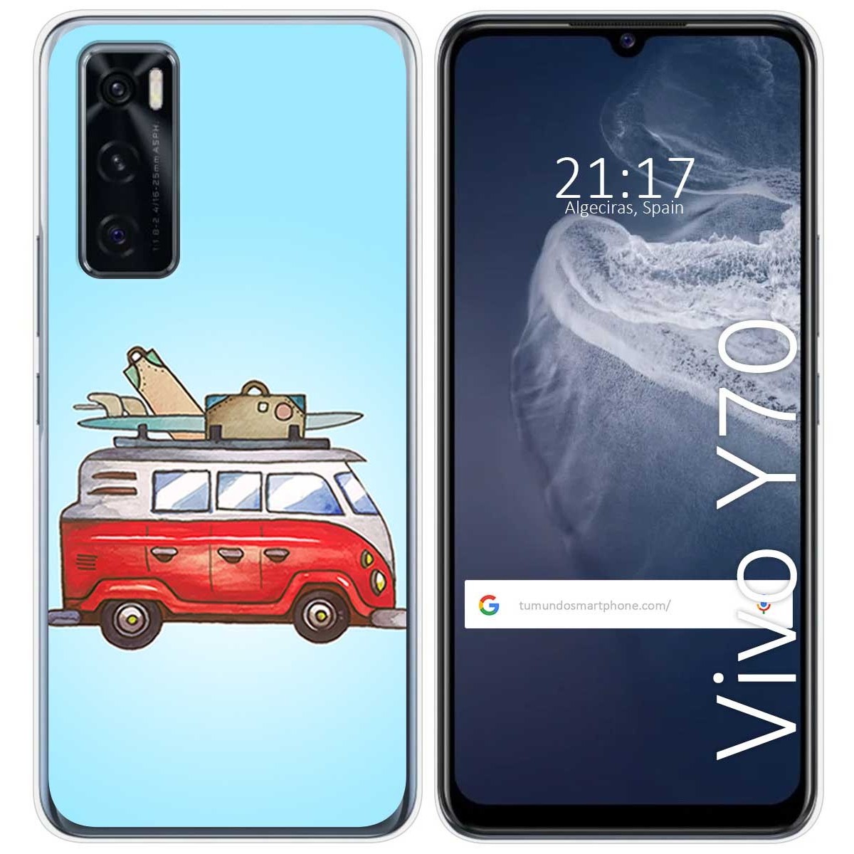 Funda Silicona para Vivo Y70 diseño Furgoneta Dibujos