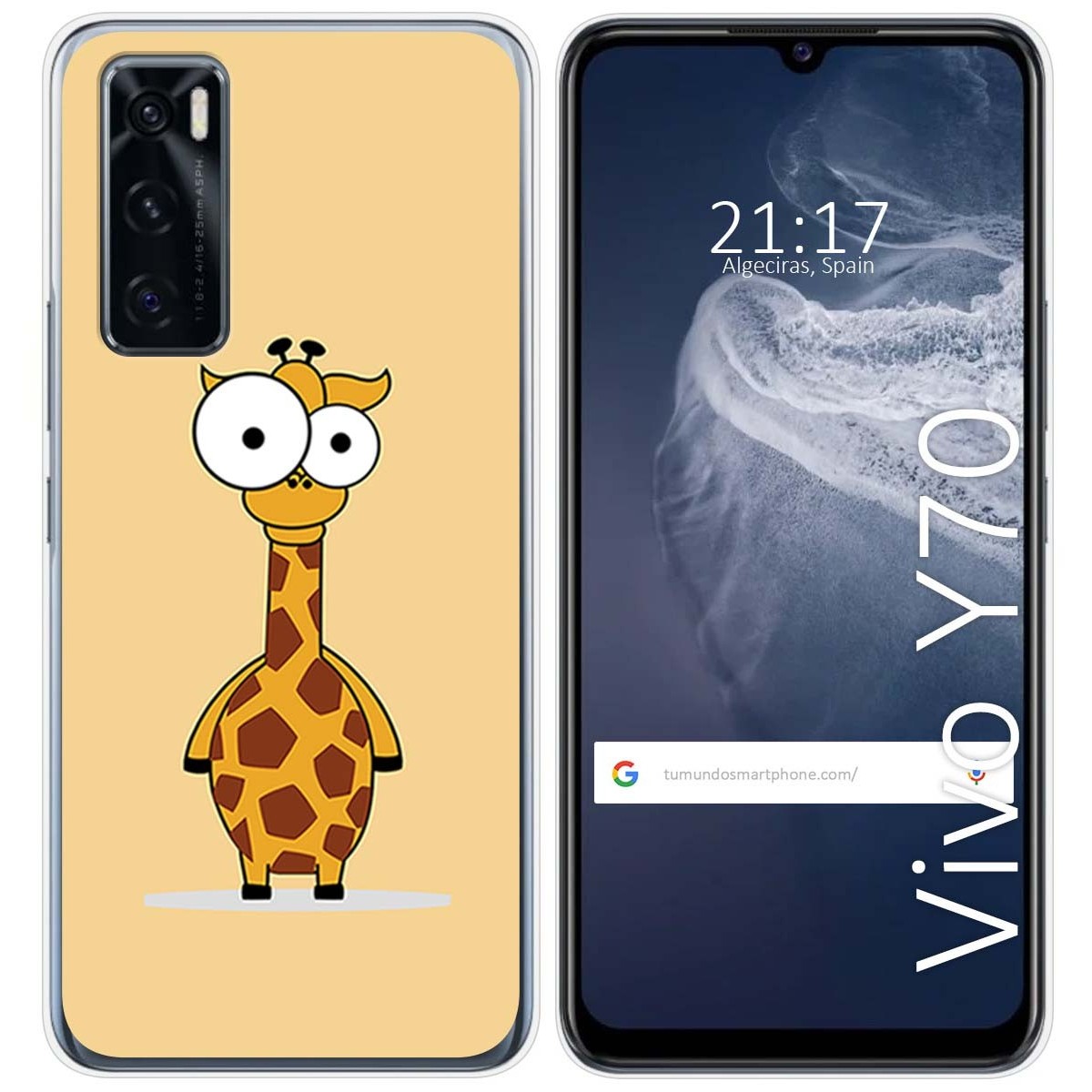 Funda Silicona para Vivo Y70 diseño Jirafa Dibujos