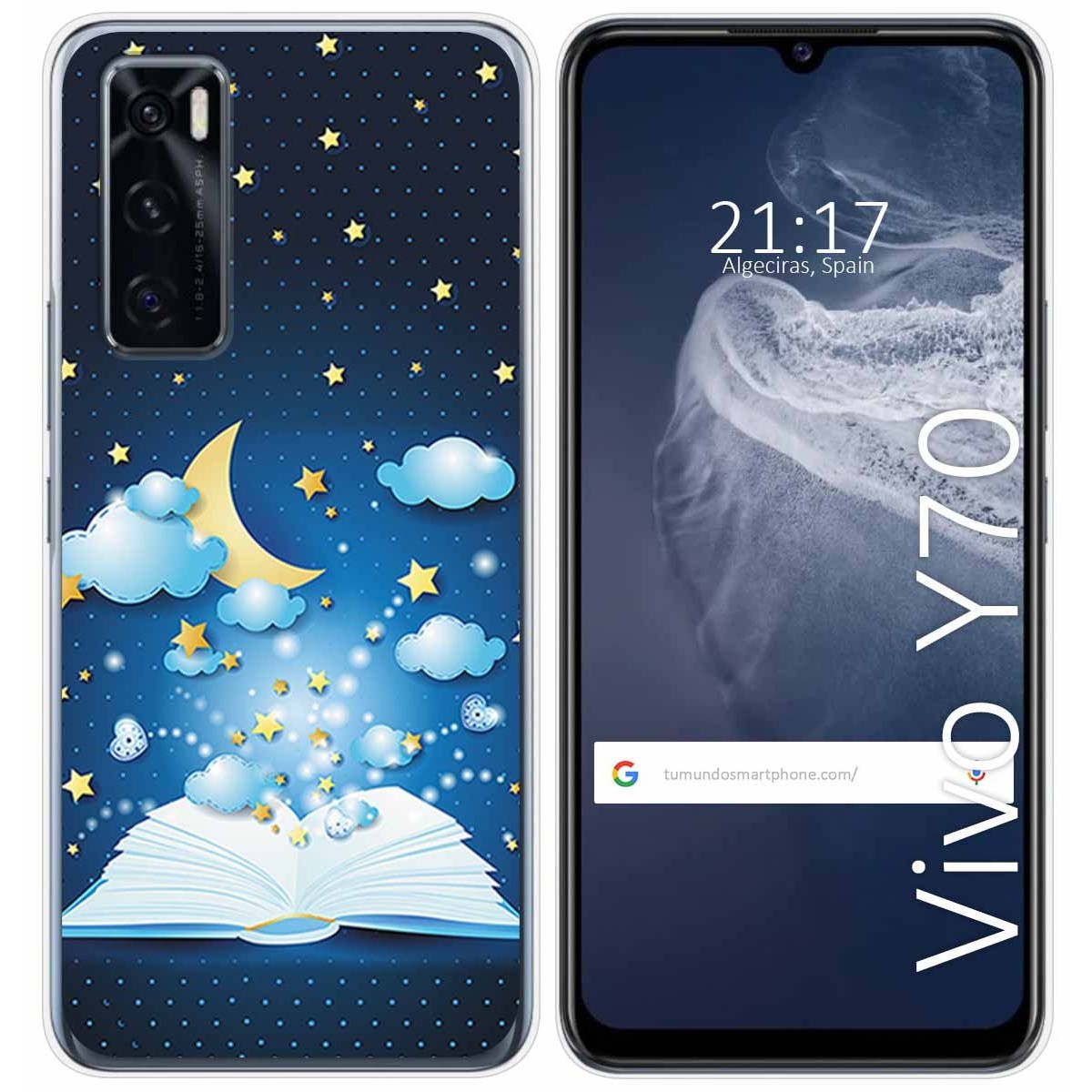 Funda Silicona para Vivo Y70 diseño Libro Cuentos Dibujos