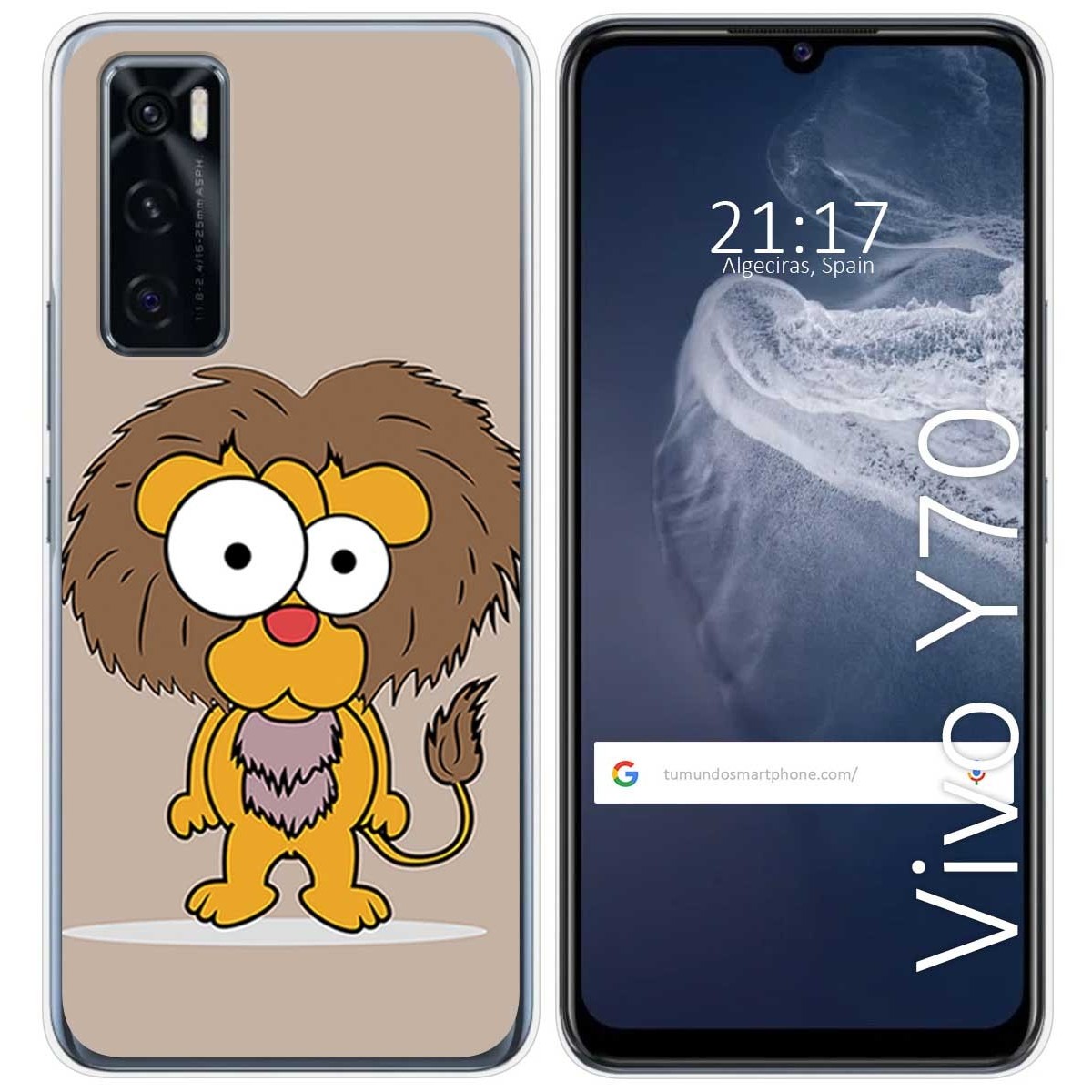 Funda Silicona para Vivo Y70 diseño Leon Dibujos