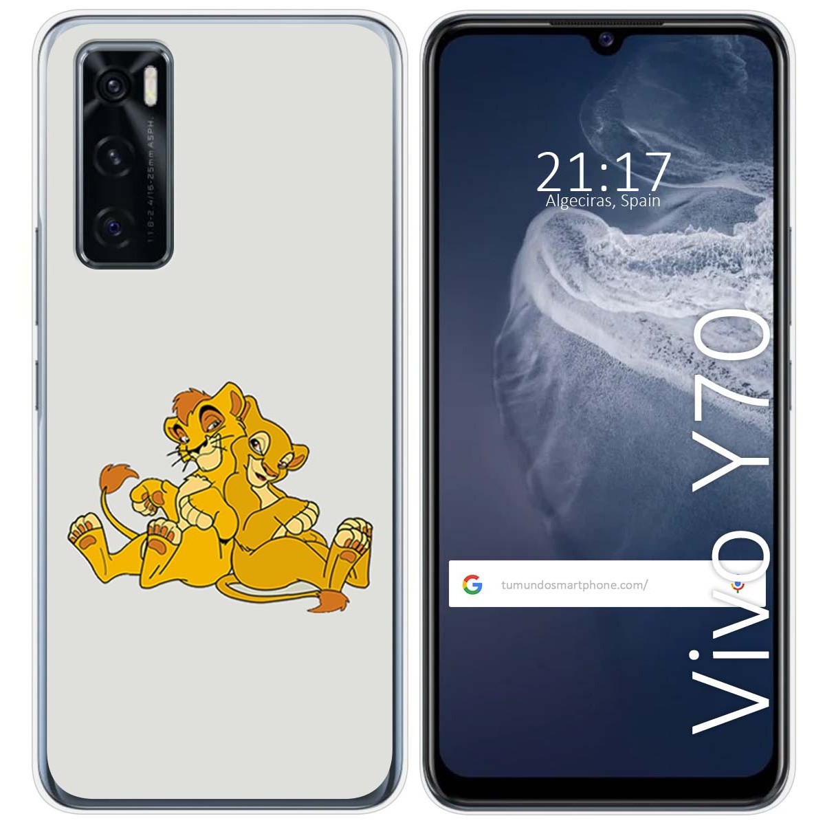 Funda Silicona para Vivo Y70 diseño Leones Dibujos