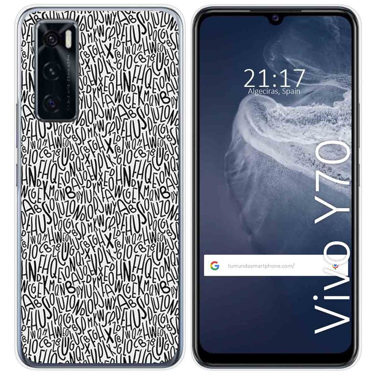 Funda Silicona para Vivo Y70 diseño Letras Dibujos