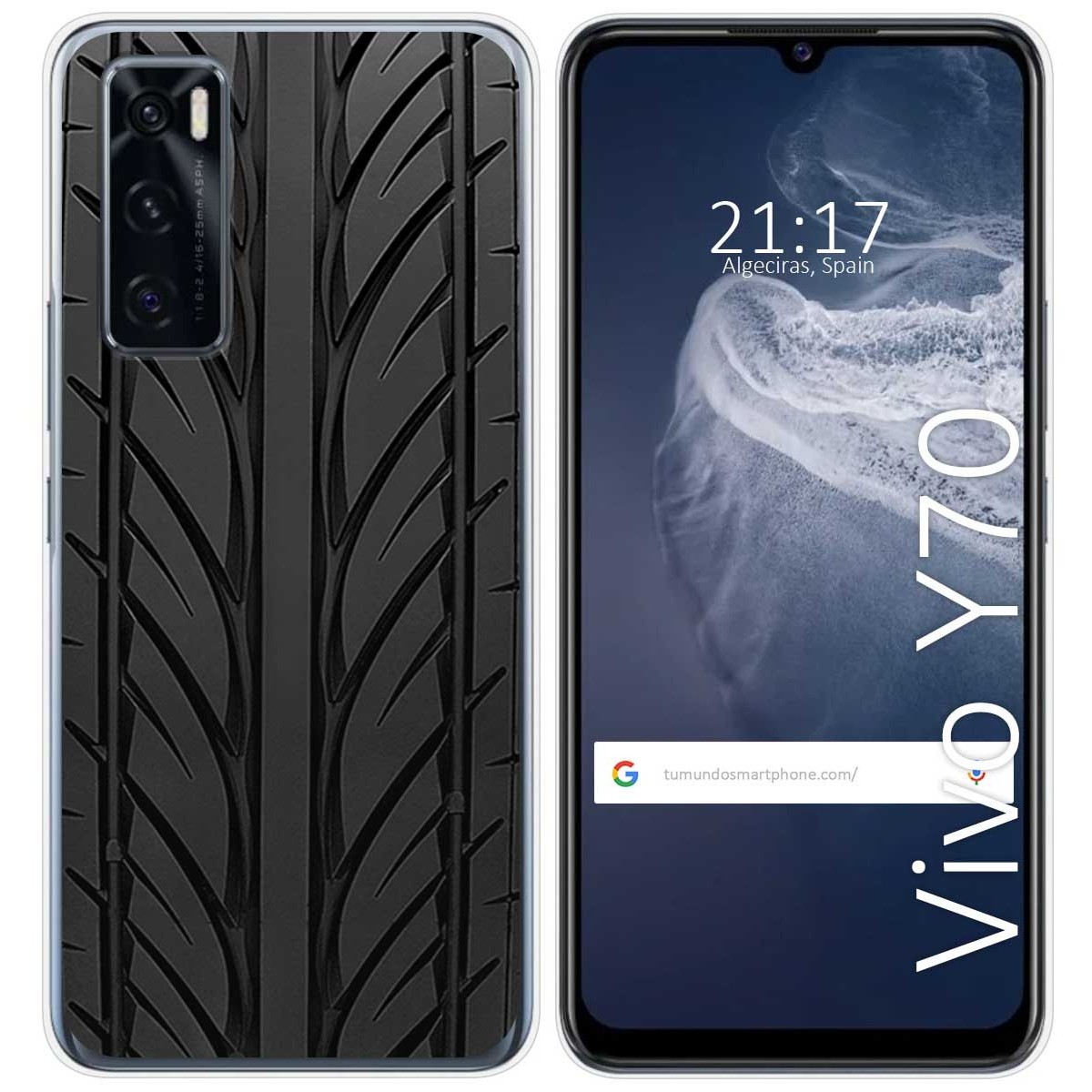 Funda Silicona para Vivo Y70 diseño Neumatico Dibujos