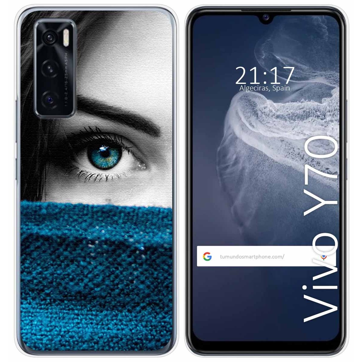 Funda Silicona para Vivo Y70 diseño Ojo Dibujos