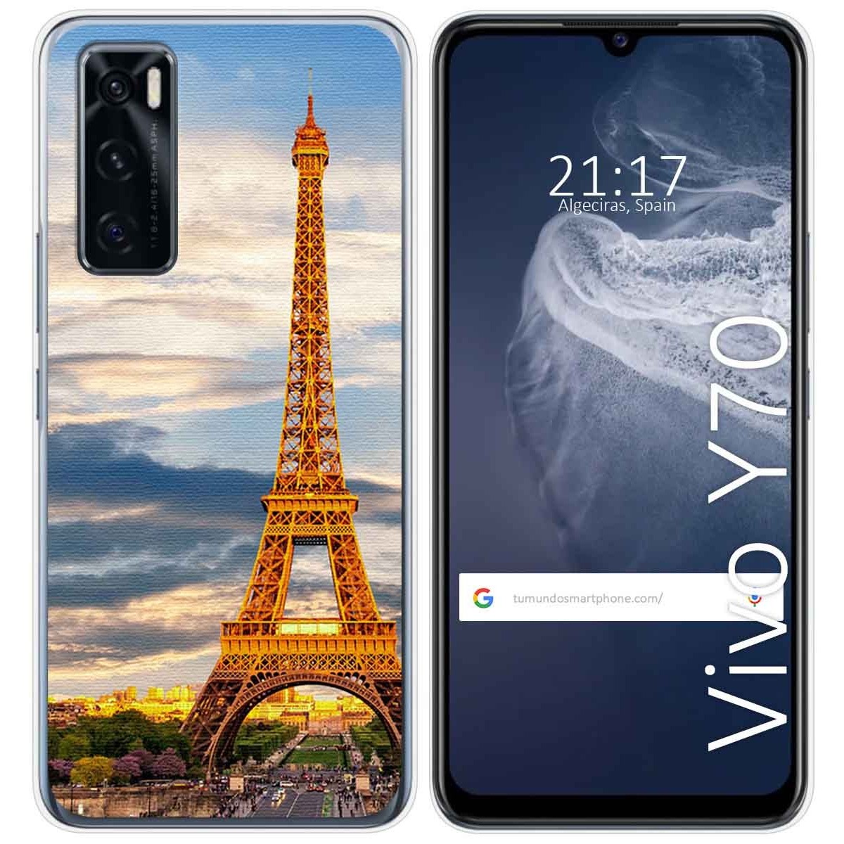 Funda Silicona para Vivo Y70 diseño Paris Dibujos