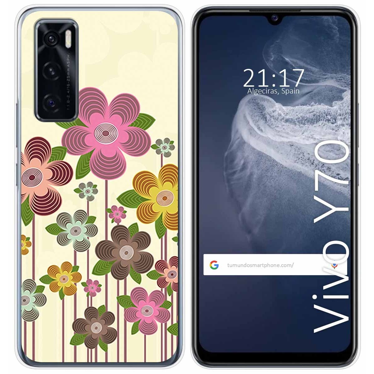 Funda Silicona para Vivo Y70 diseño Primavera En Flor Dibujos