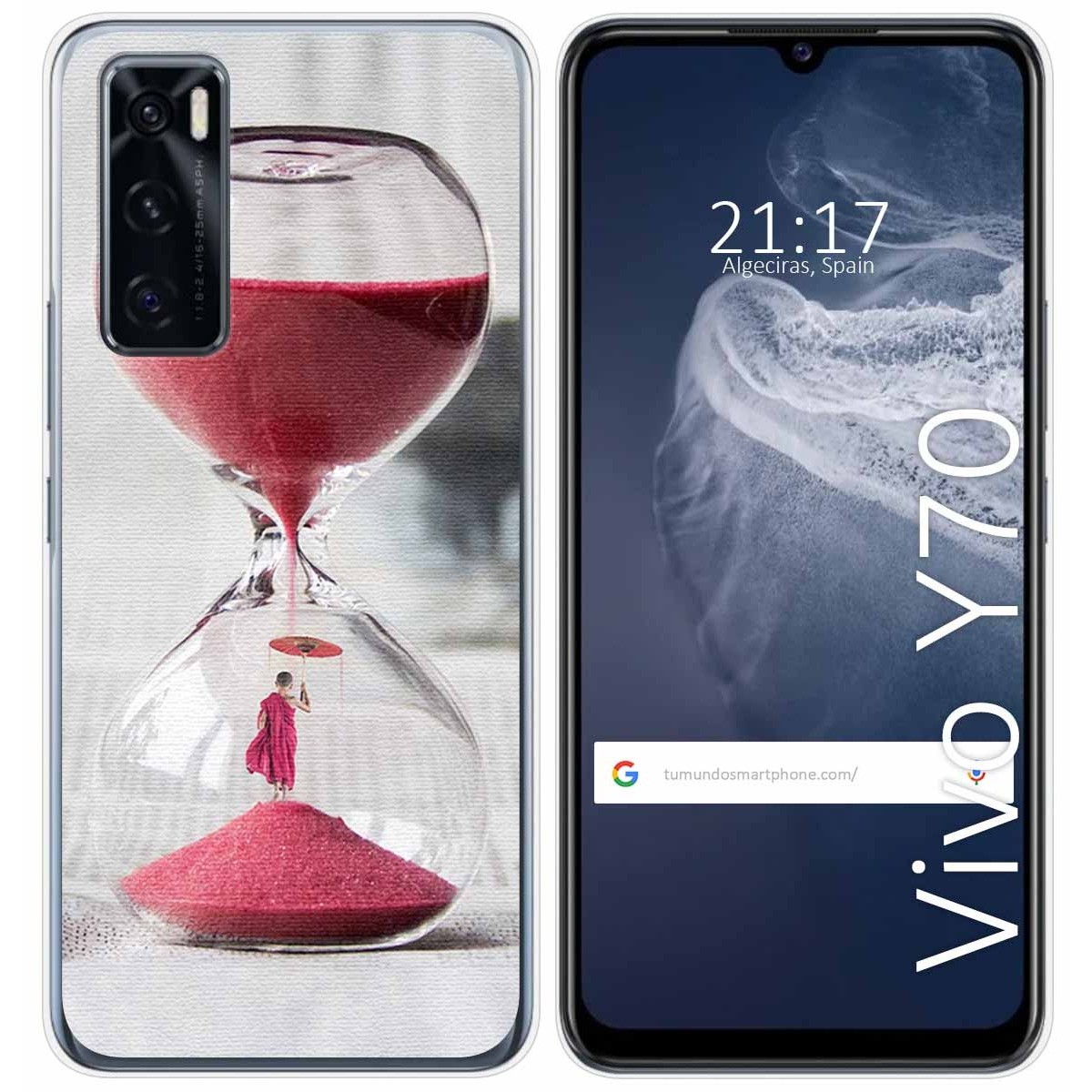 Funda Silicona para Vivo Y70 diseño Reloj Dibujos
