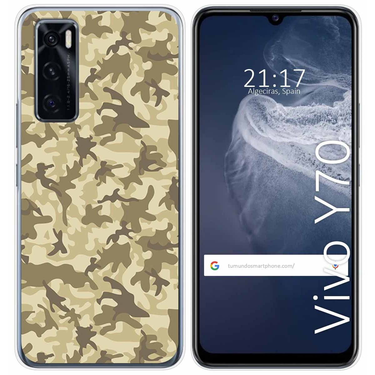 Funda Silicona para Vivo Y70 diseño Sand Camuflaje Dibujos