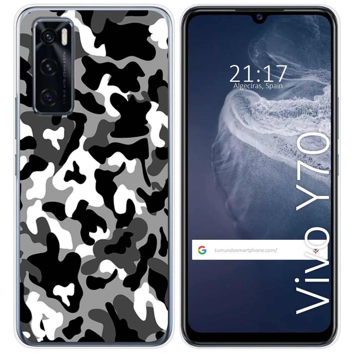 Funda Silicona para Vivo Y70 diseño Snow Camuflaje Dibujos