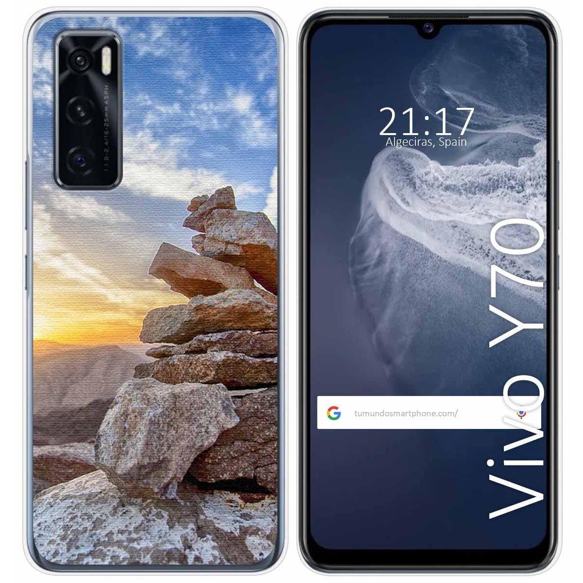 Funda Silicona para Vivo Y70 diseño Sunset Dibujos