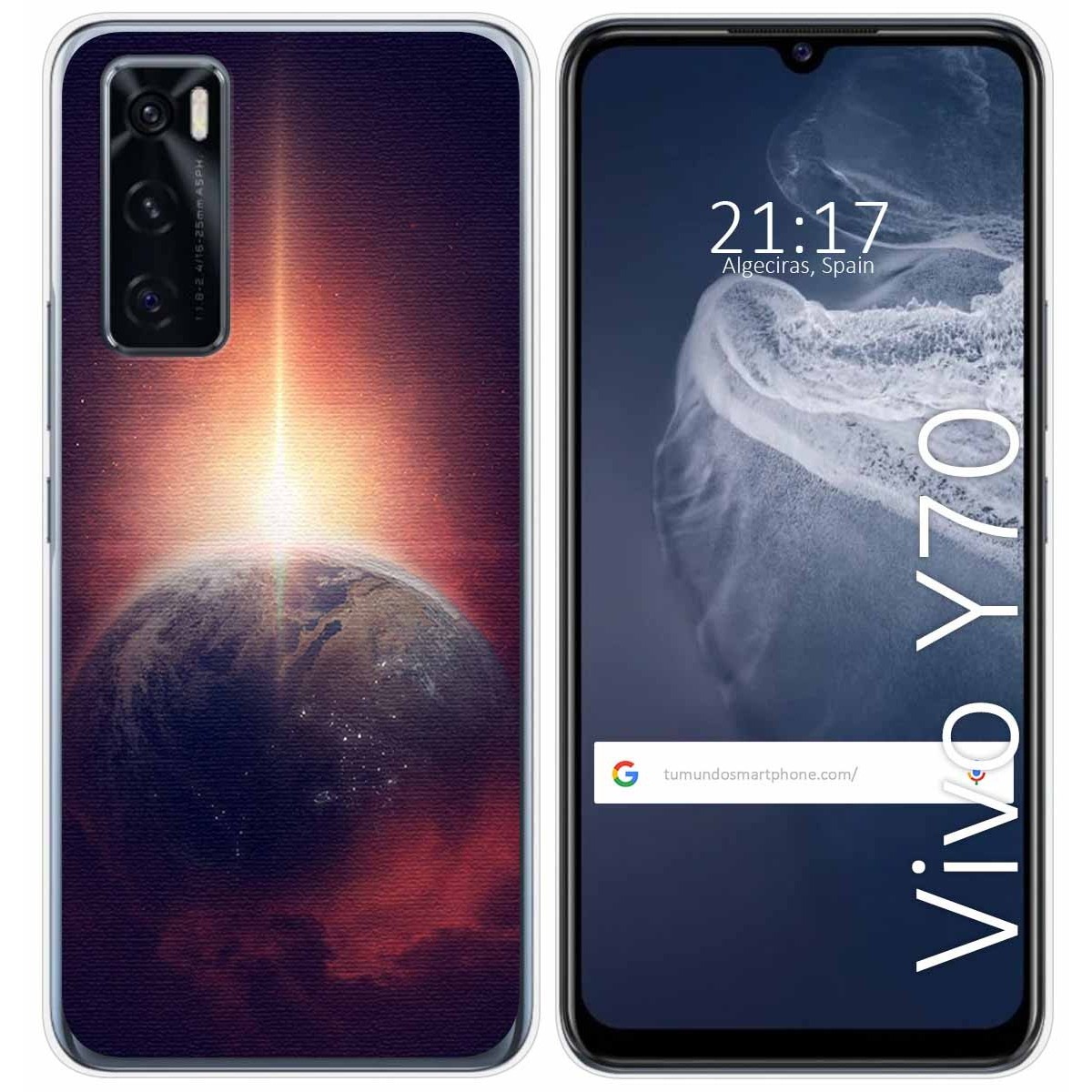 Funda Silicona para Vivo Y70 diseño Tierra Dibujos