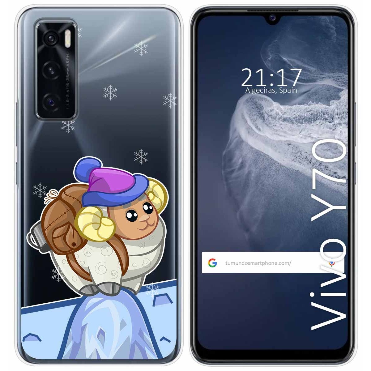 Funda Silicona Transparente para Vivo Y70 diseño Cabra Dibujos