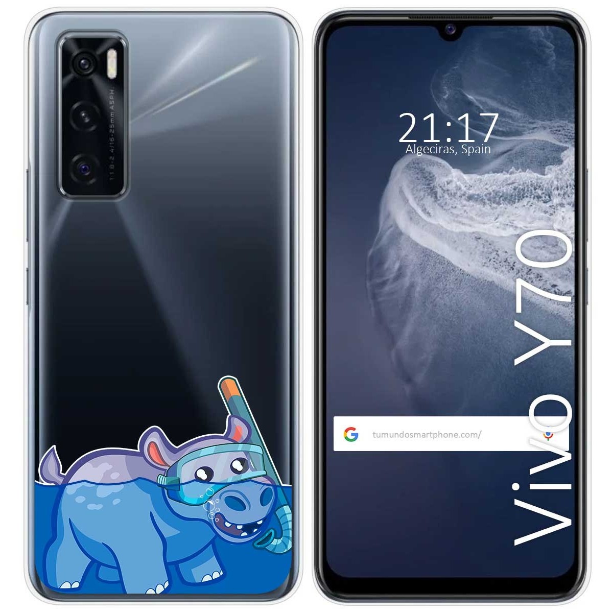 Funda Silicona Transparente para Vivo Y70 diseño Hipo Dibujos