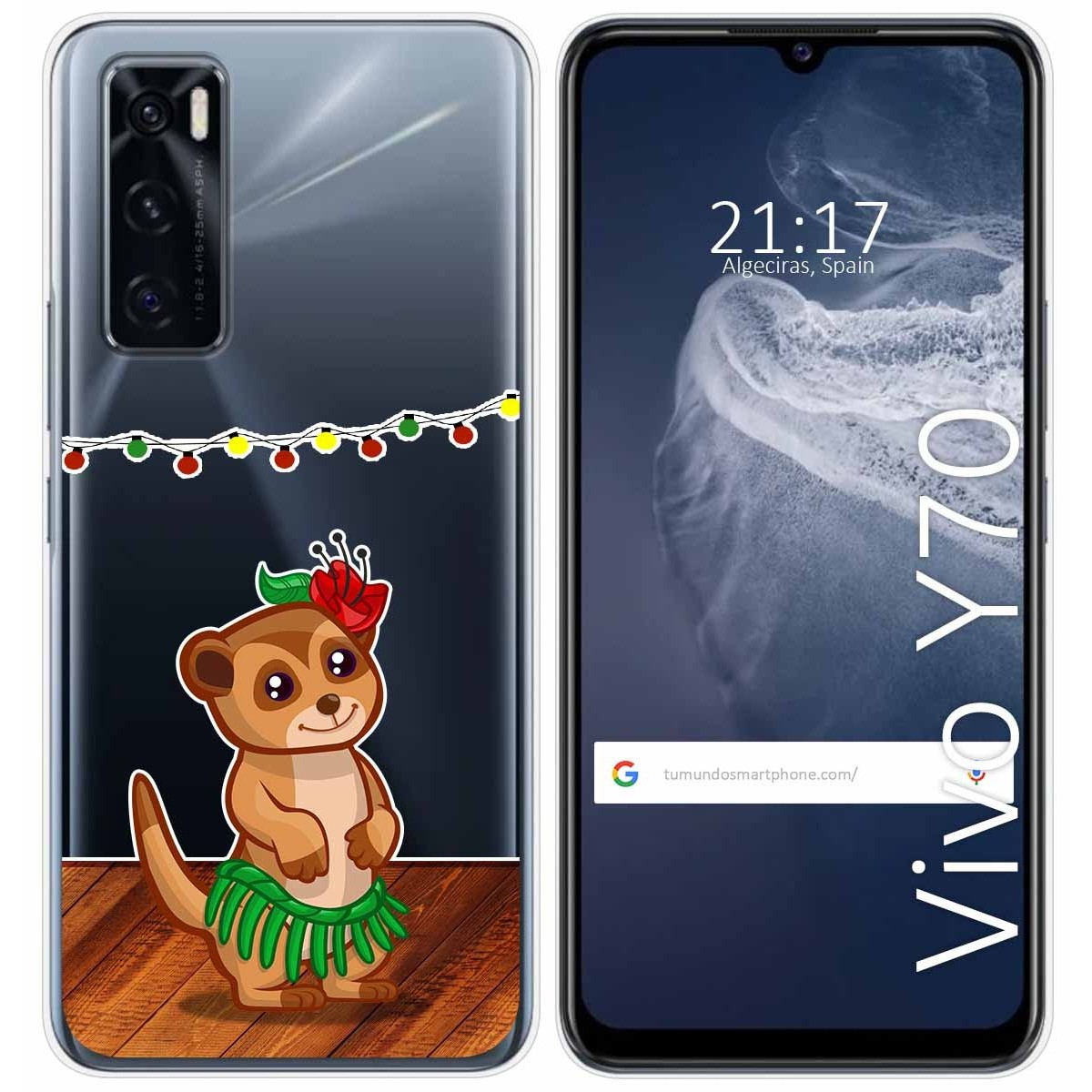 Funda Silicona Transparente para Vivo Y70 diseño Suricata Dibujos