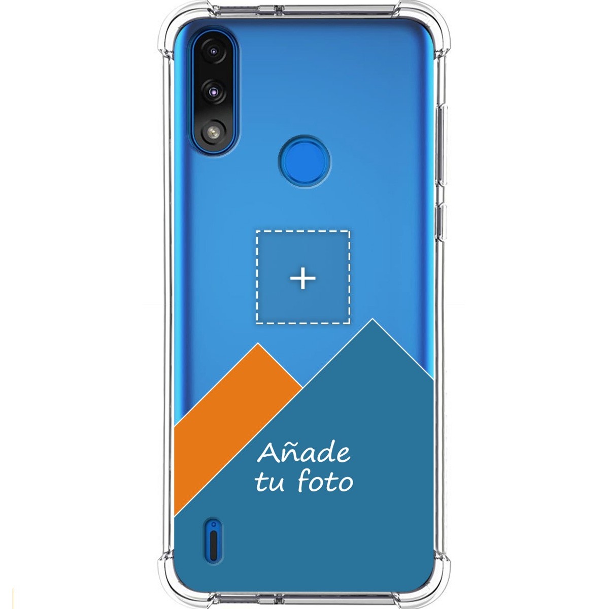 Personaliza tu Funda Silicona AntiGolpes Transparente con tu Fotografía para Motorola Moto E7 Power Dibujo Personalizada