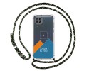 Personaliza tu Funda Colgante Transparente para Samsung Galaxy M32 con Cordon Verde / Dorado Dibujo Personalizada