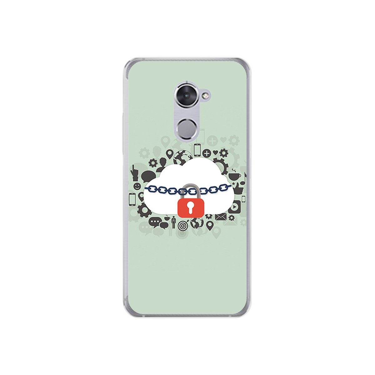 Funda Gel Tpu para Vodafone Smart V8 Diseño Nube Dibujos