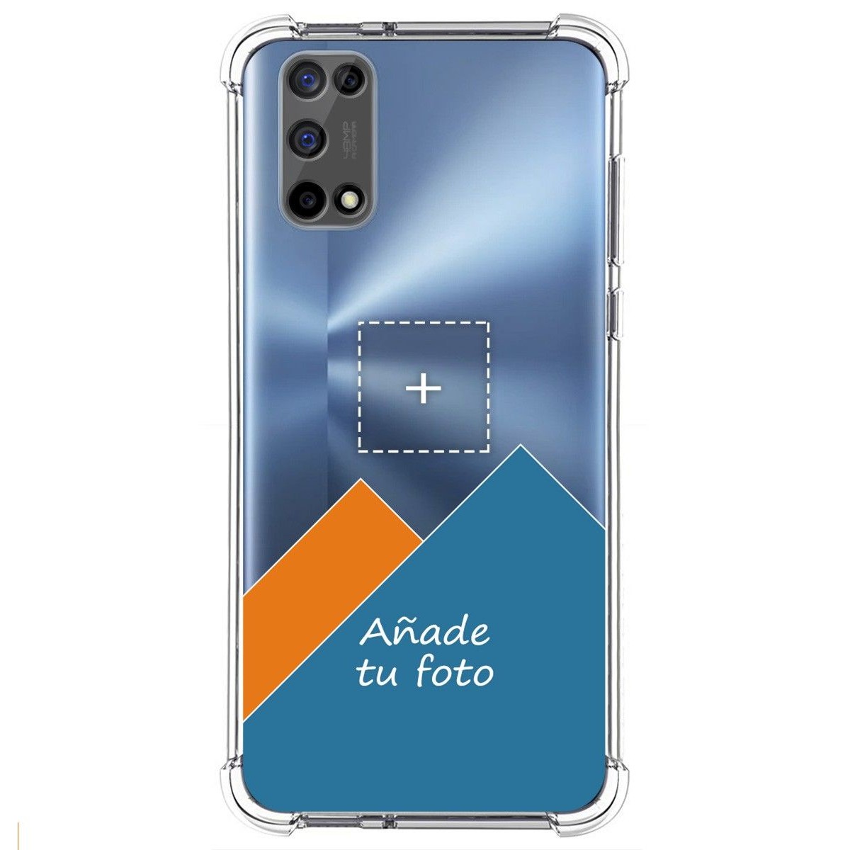 Personaliza tu Funda Silicona AntiGolpes Transparente con tu Fotografía para Realme 7 5G Dibujo Personalizada