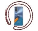 Personaliza tu Funda Colgante Transparente para Realme 7 5G con Cordon Rosa / Dorado Dibujo Personalizada