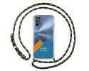 Personaliza tu Funda Colgante Transparente para Realme 7 5G con Cordon Verde / Dorado Dibujo Personalizada