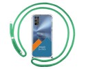 Personaliza tu Funda Colgante Transparente para Realme 7 5G con Cordon Verde Agua Dibujo Personalizada