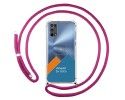 Personaliza tu Funda Colgante Transparente para Realme 7 5G con Cordon Rosa Fucsia Dibujo Personalizada