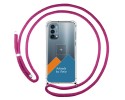 Personaliza tu Funda Colgante Transparente para OnePlus Nord N200 5G con Cordon Rosa Fucsia Dibujo Personalizada