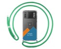 Personaliza tu Funda Colgante Transparente para Xiaomi POCO M3 con Cordon Verde Agua Dibujo Personalizada