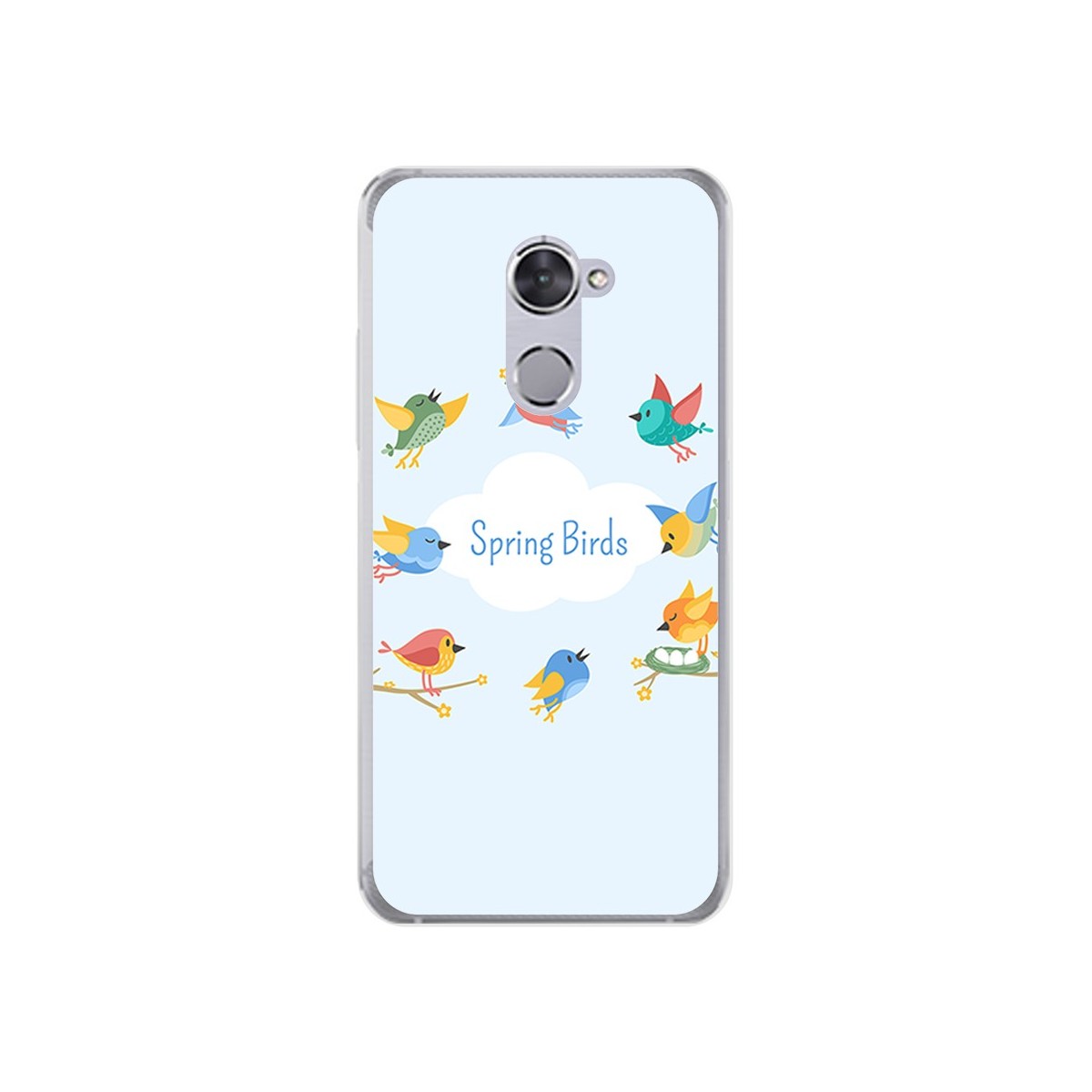 Funda Gel Tpu para Vodafone Smart V8 Diseño Spring Birds Dibujos