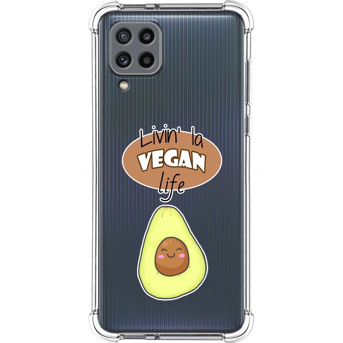 Funda Silicona Antigolpes para Samsung Galaxy M32 diseño Vegan Life Dibujos