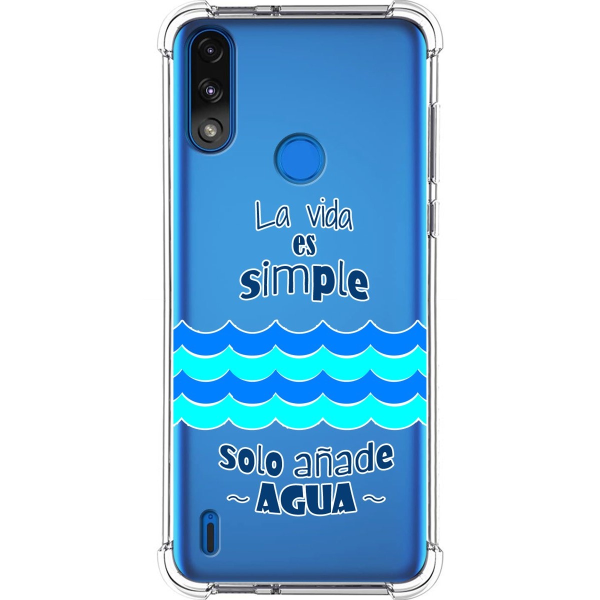 Funda Silicona Antigolpes para Motorola Moto E7 Power diseño Agua Dibujos