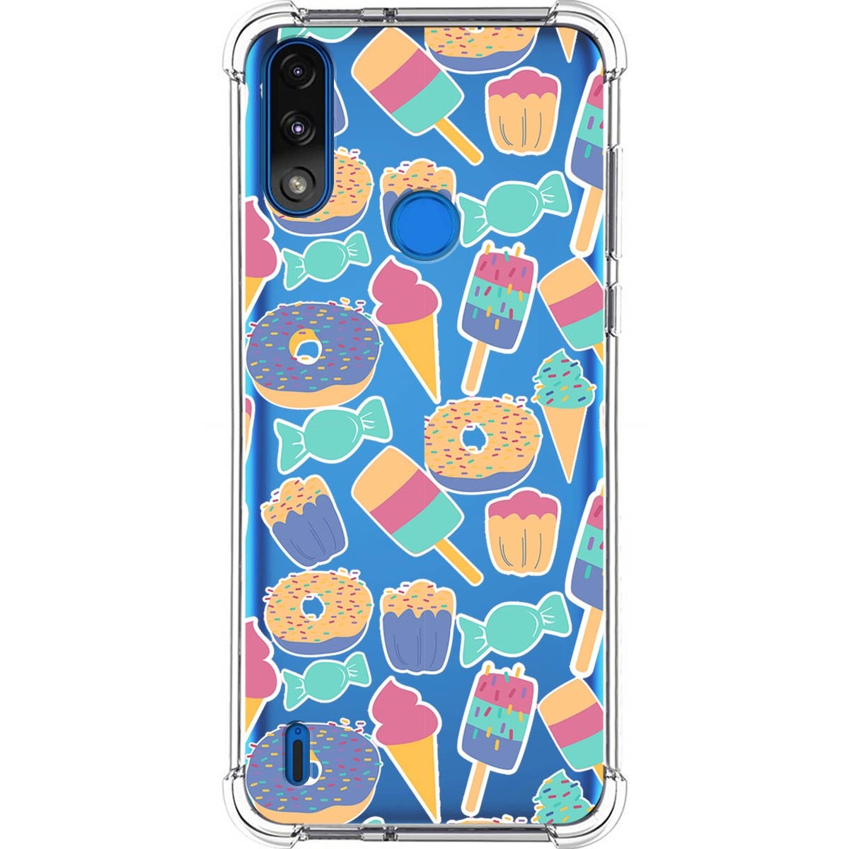 Funda Silicona Antigolpes para Motorola Moto E7 Power diseño Dulces 02 Dibujos