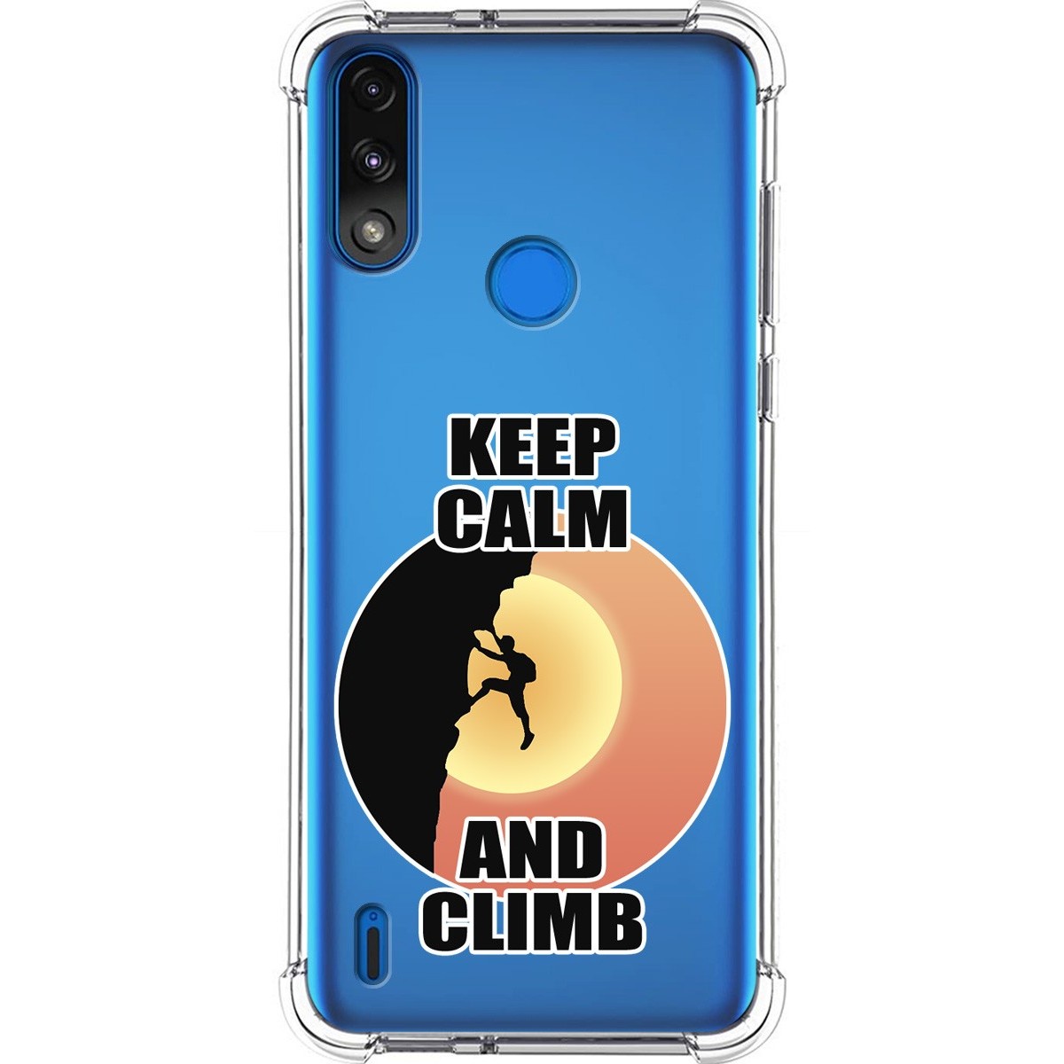 Funda Silicona Antigolpes para Motorola Moto E7 Power diseño Hombre Escalada Dibujos