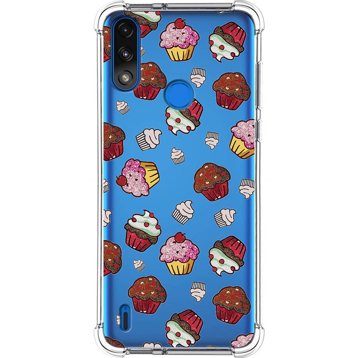 Funda Silicona Antigolpes para Motorola Moto E7 Power diseño Muffins Dibujos