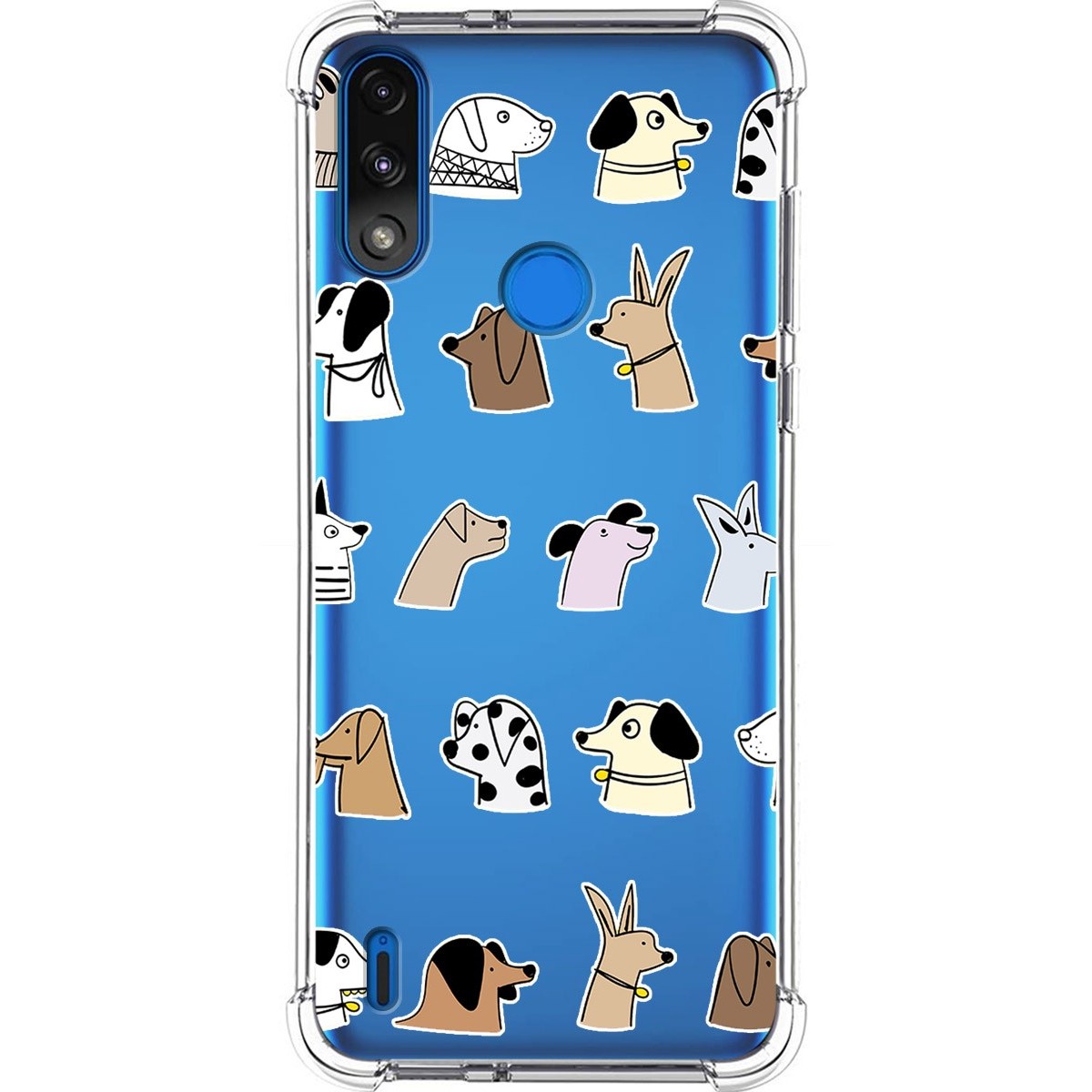Funda Silicona Antigolpes para Motorola Moto E7 Power diseño Perros Dibujos