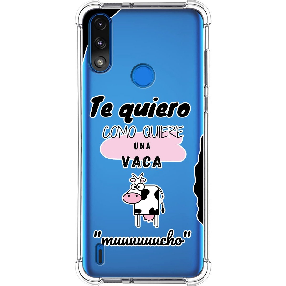 Funda Silicona Antigolpes para Motorola Moto E7 Power diseño Vaca Dibujos
