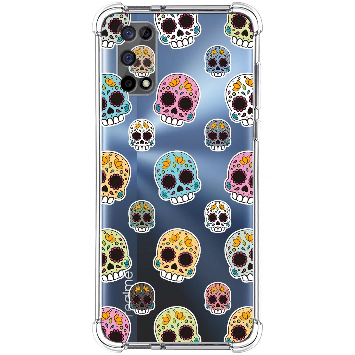 Funda Silicona Antigolpes para Realme 7 5G diseño Catrina Dibujos